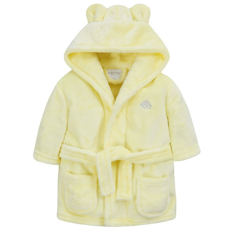 Yellow fluffy bear ears bathrobe