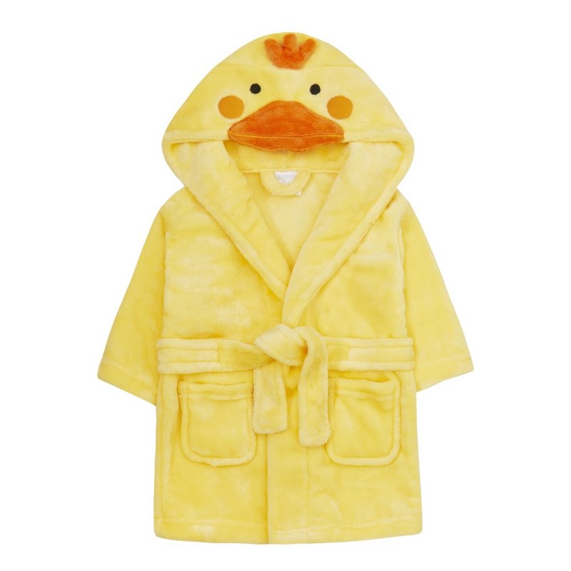 baby duckling hooded bathrobe in yellow