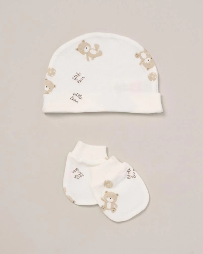 hat and mittens bear print