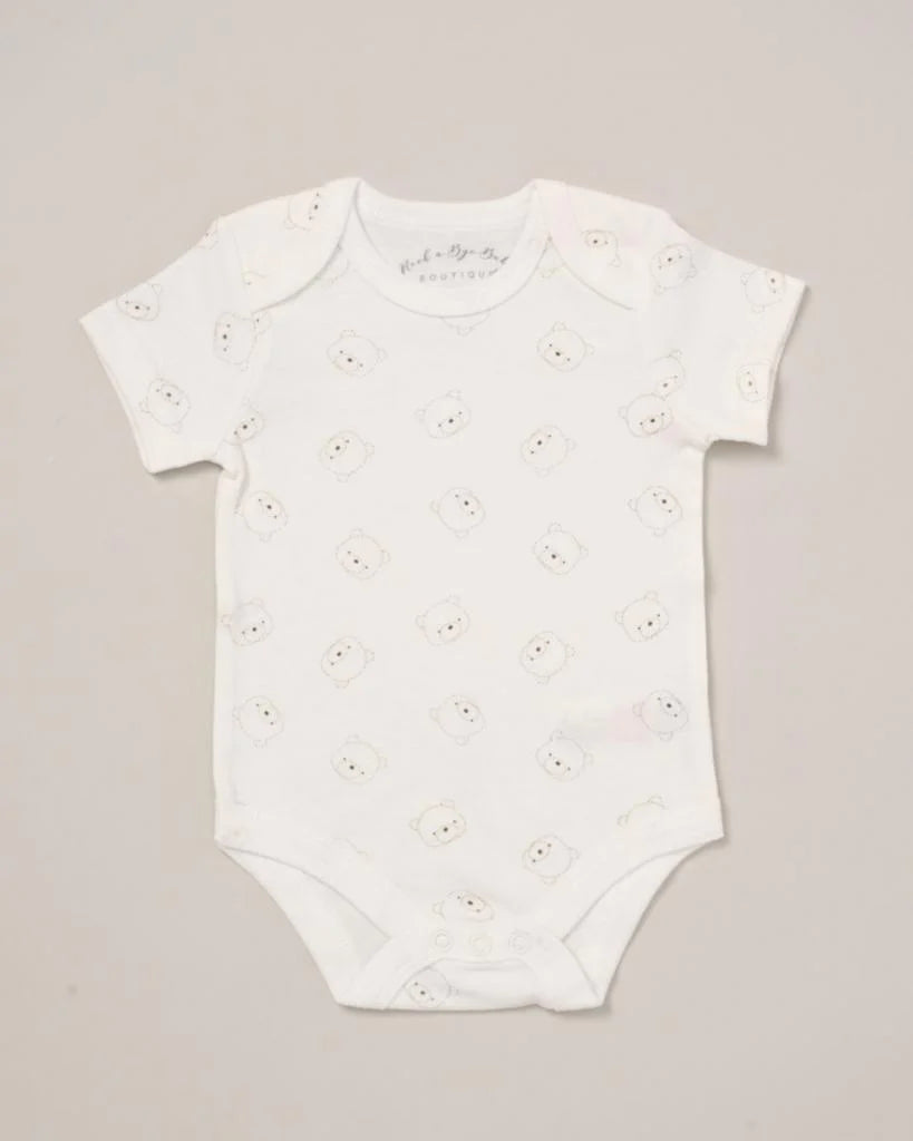 baby bodysuit vest with bear print