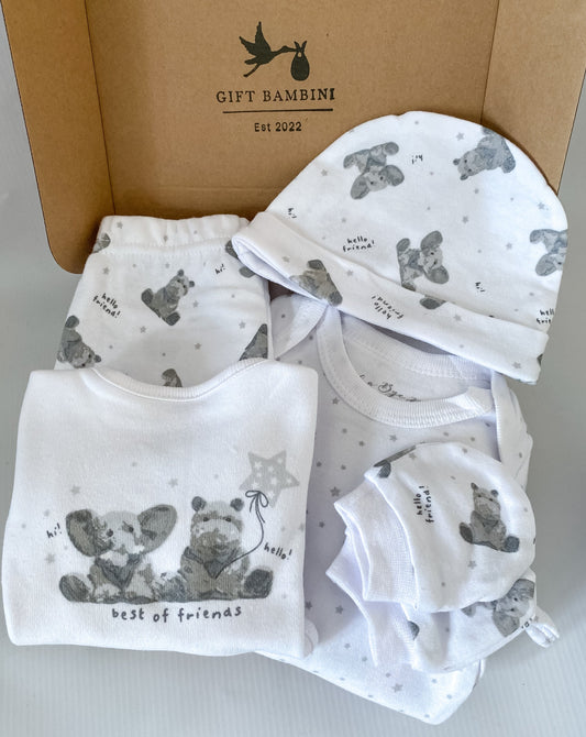 Baby 6pc Outfit Gift Box Set - 'Best of Friends'