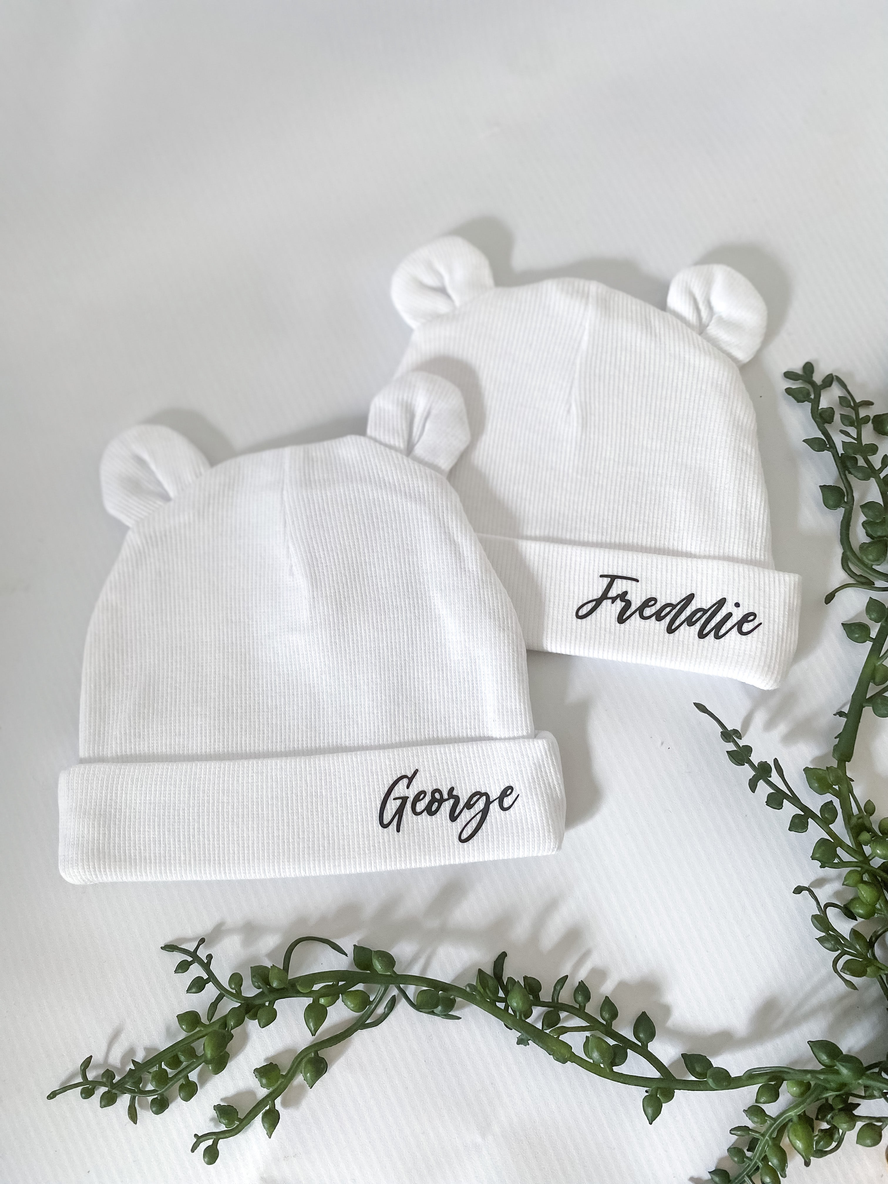 Black and white baby hat on sale