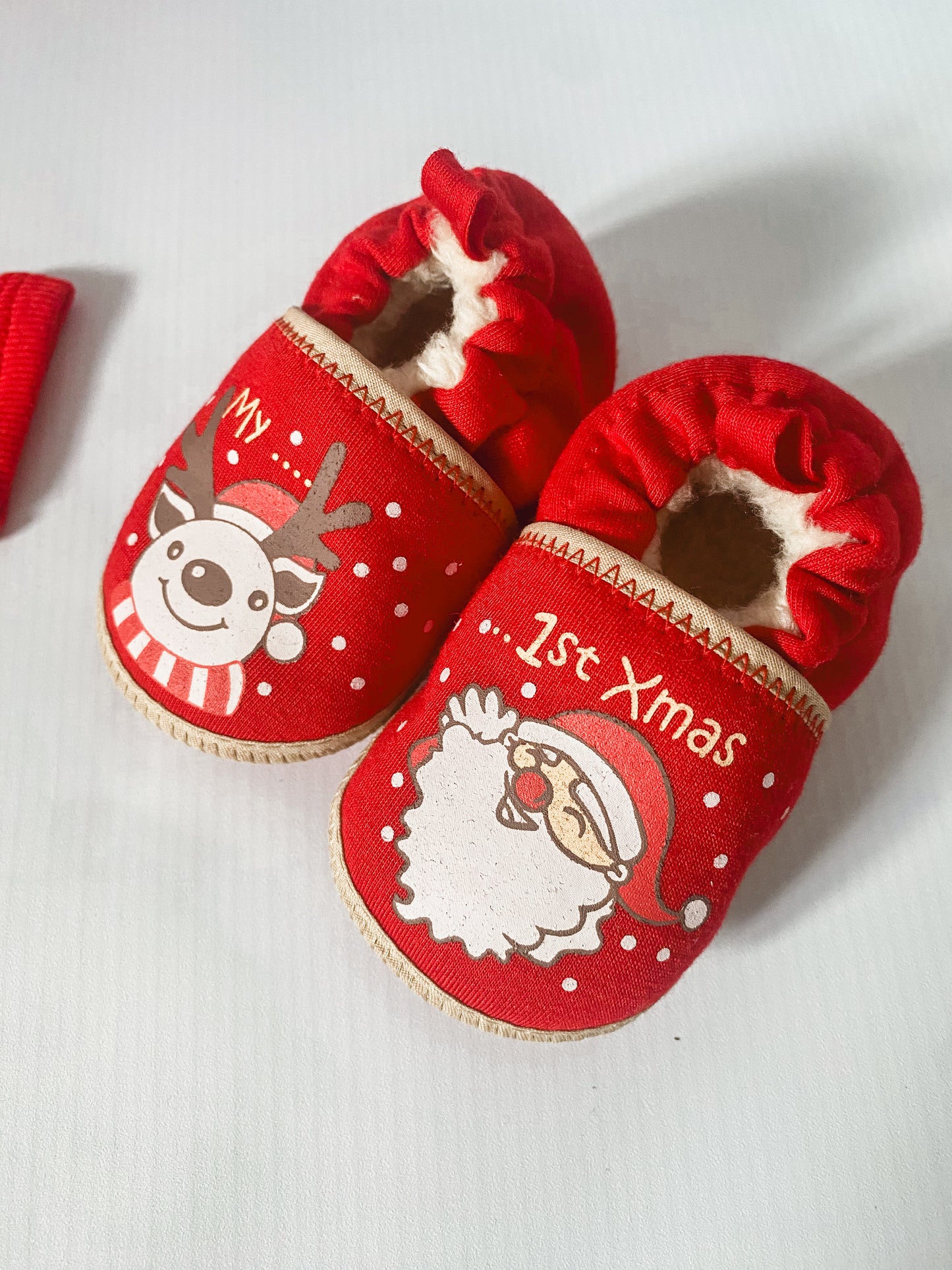 My 1st Xmas Reindeer/Santa - Christmas Slippers