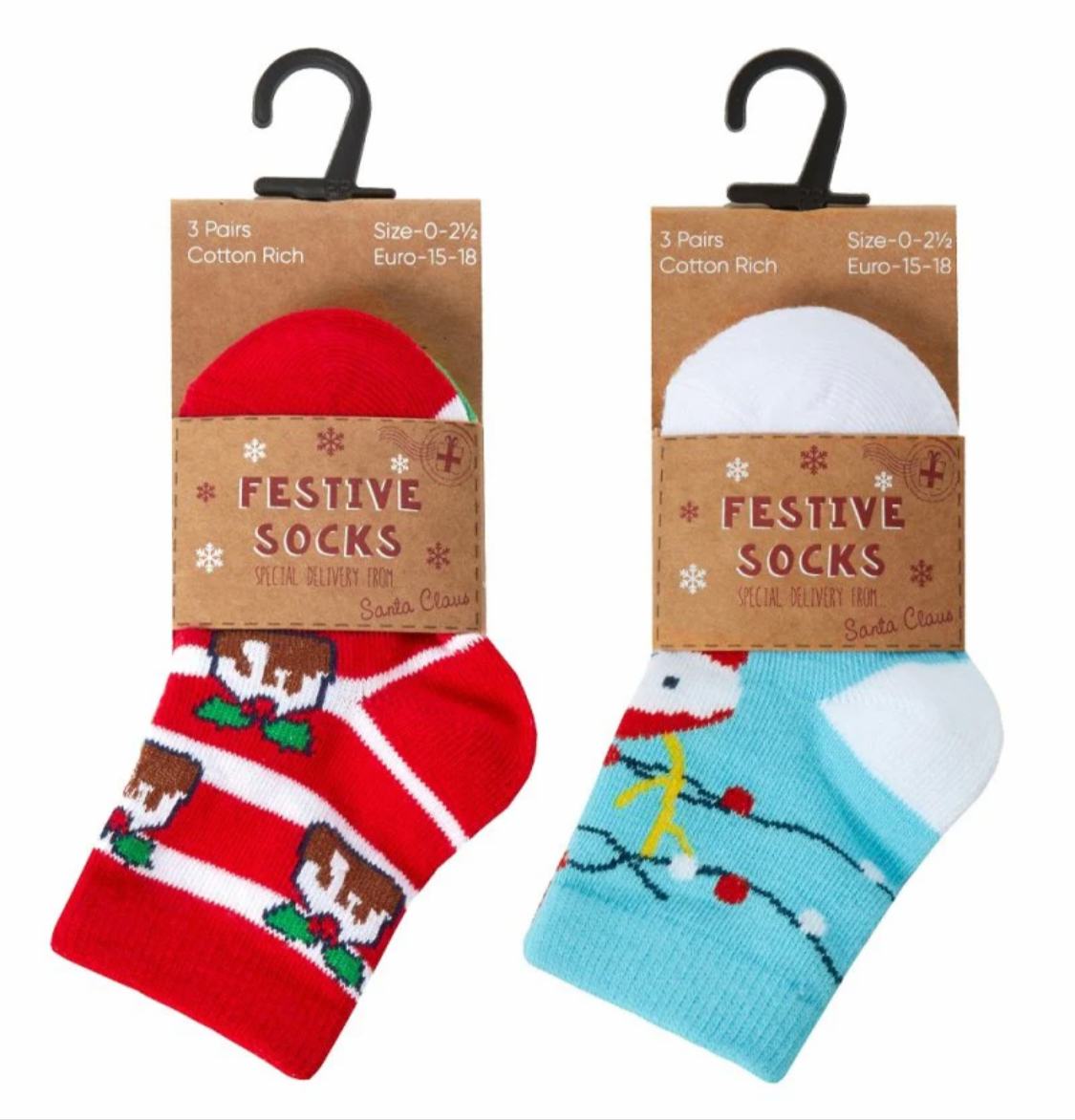 Festive Christmas Socks Set of 3