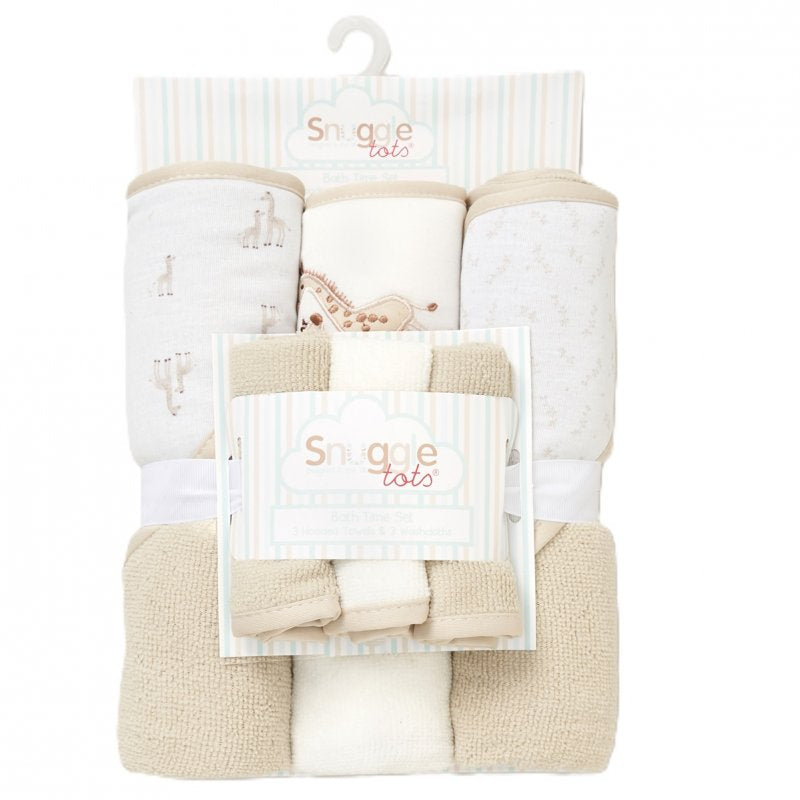 Giraffe Hooded Towel & Washcloth Set