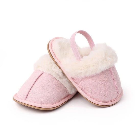 Blush Pink Fluffed Baby Slippers