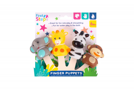 Baby Bath Toys Finger Puppets Jungle 4pc