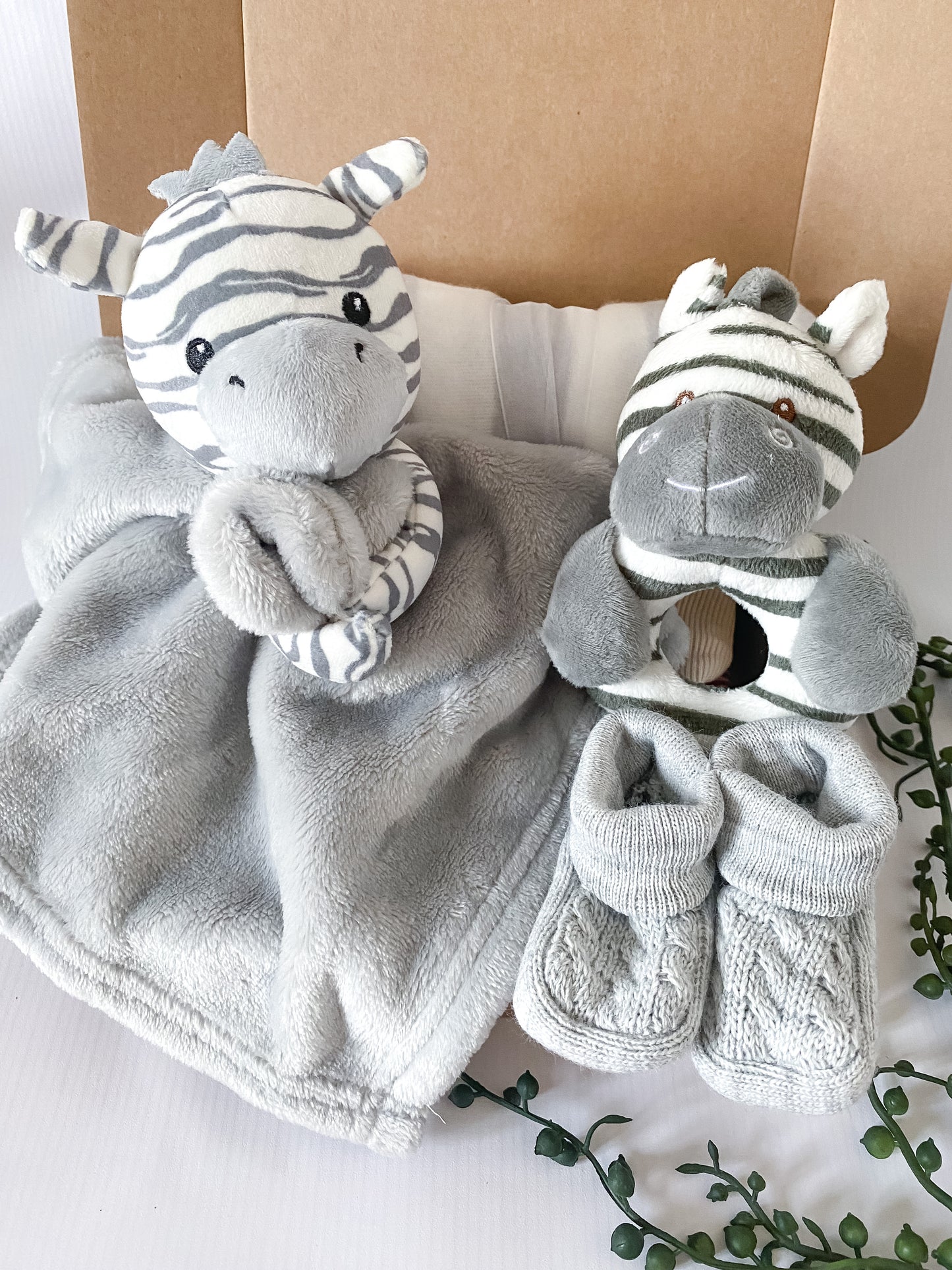 Zebra Themed Welcome Home Baby Gift Box