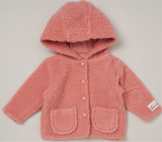 Sherpa Bear Hooded Jacket Baby & Toddler - Pink