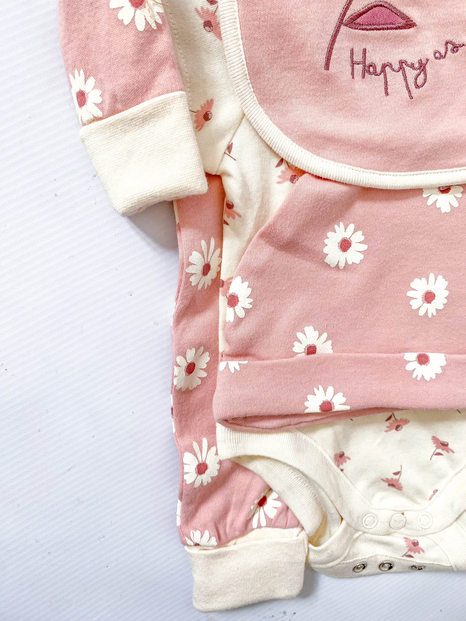 baby outfit gift set for girls pink and cream daily floral print