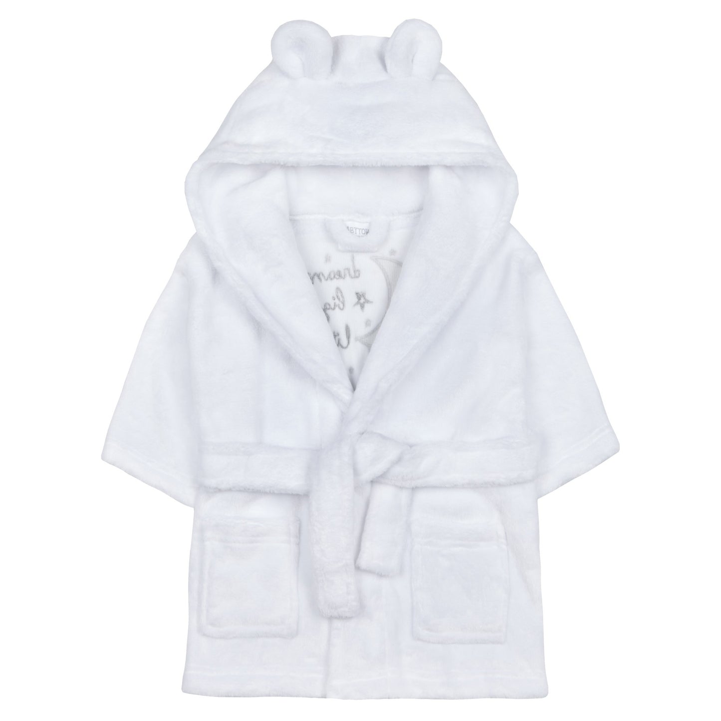 Blank white baby bathrobe