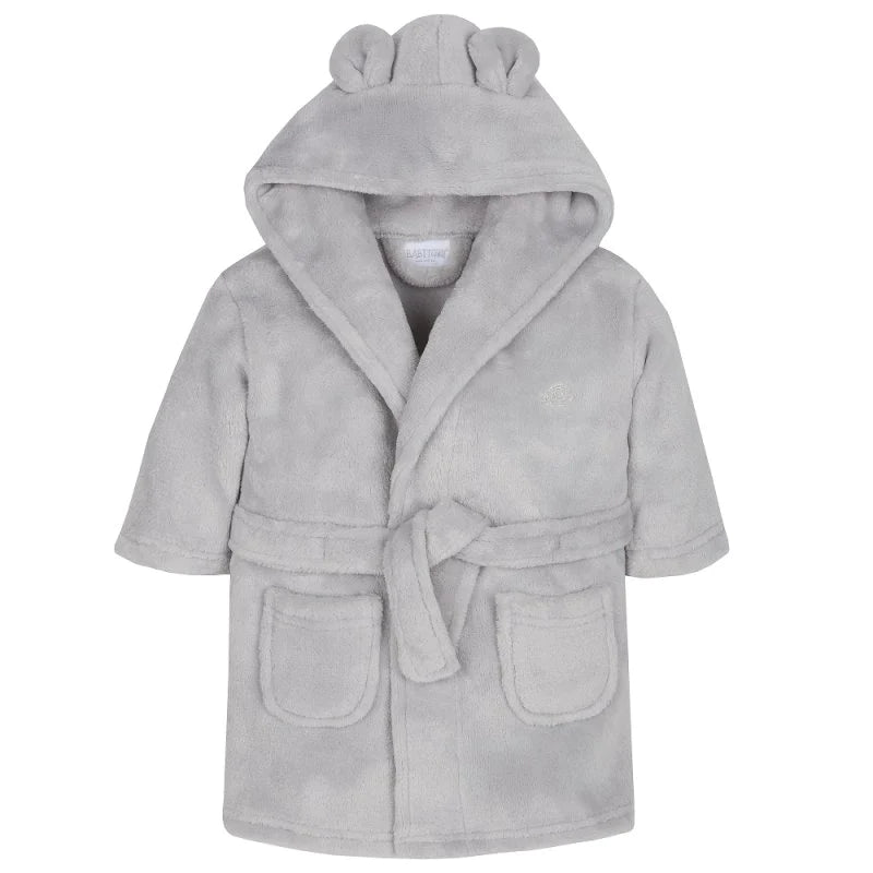 Hooded Bear Ears Bathrobe - Grey