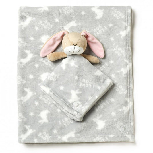 Rabbit Comforter W/Blanket - Grey