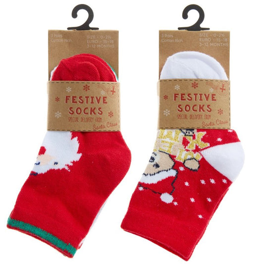 Festive Christmas Socks Set of 3