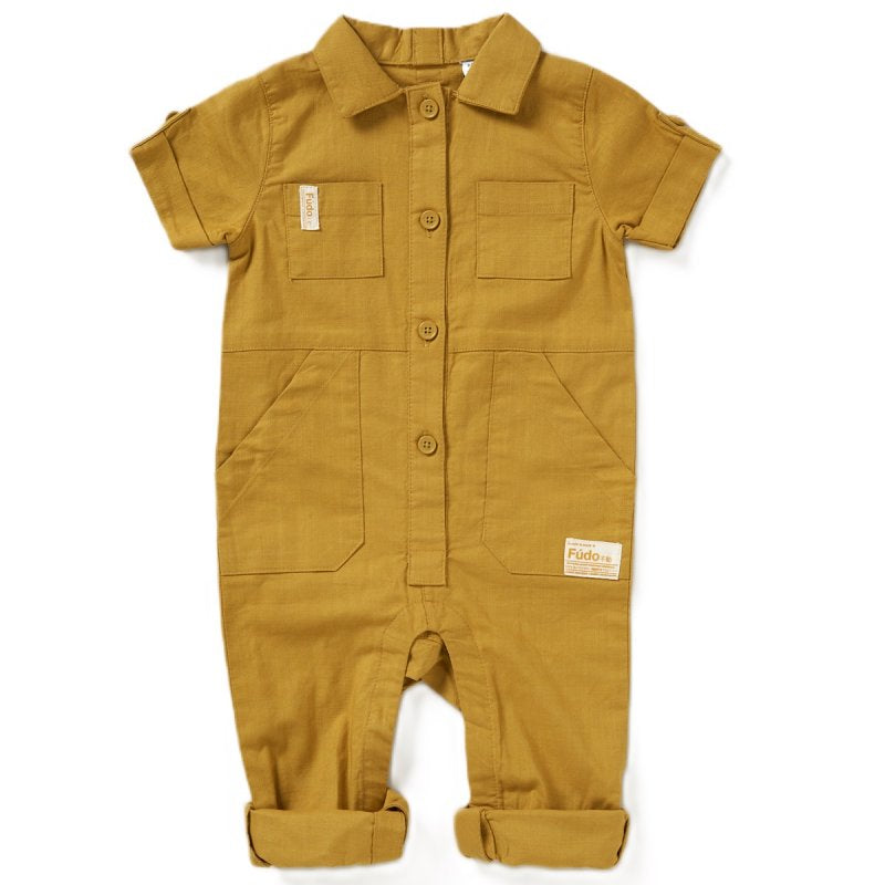 Toddler T-Shirt Romper Suit in Mustard