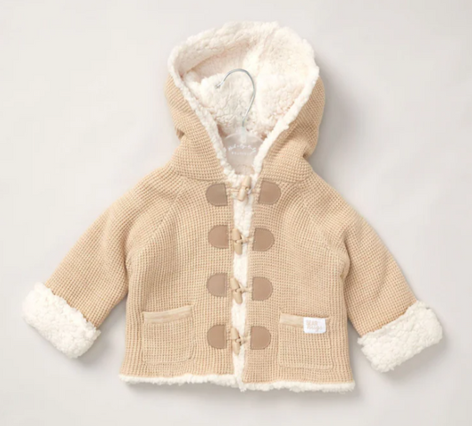 Natural Knit Cardigan Bear Hood