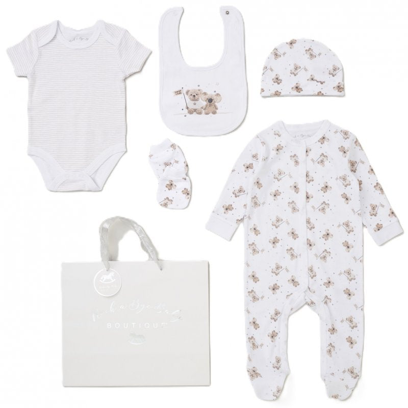 Unisex Baby 5-Piece Koala & Bear Outfit Gift Set