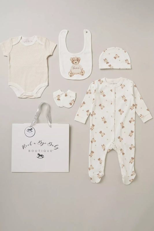 Outfit Gift Set Neutrals Bear Print