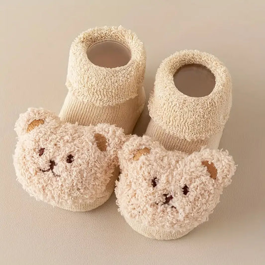 Bear Non-Slip Socks - Beige