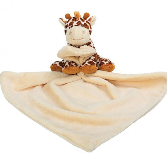 Giraffe Comforter with Rattle - Yellow