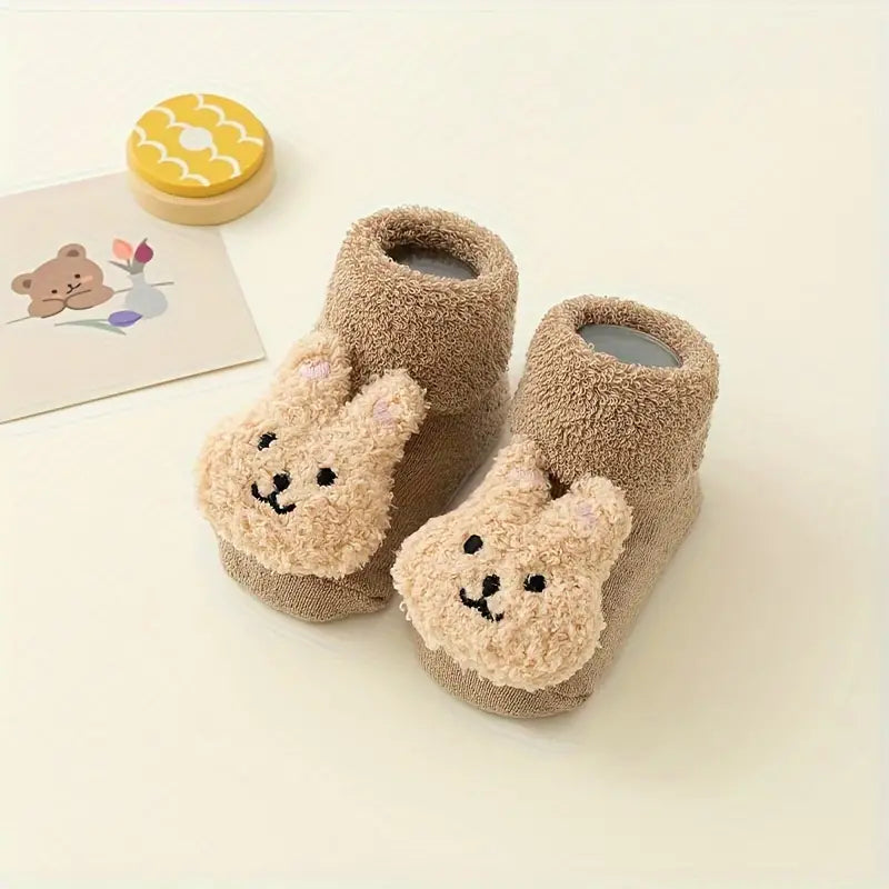 Rabbit Non-Slip Socks - Coffee