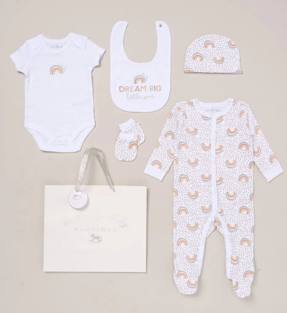 Unisex 'Dream Big Little One' Rainbow Outfit Gift Set