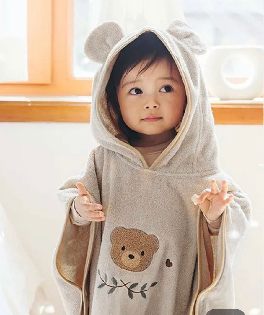 Bear Toddler Poncho Bath Towel