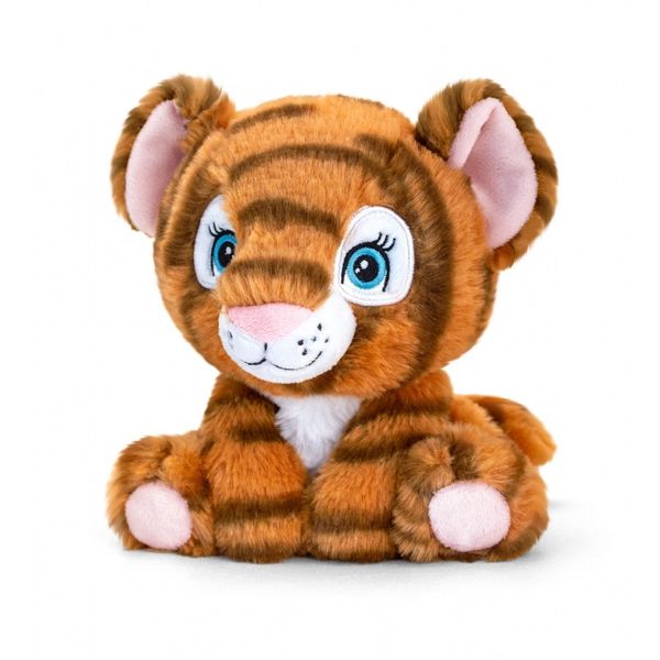 Tiger cuddle toy in seated position